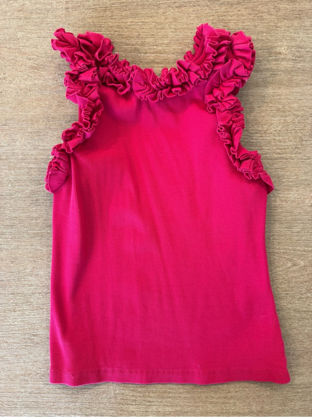 Anthropologie Ruffled Tank Top - Hot Pink
